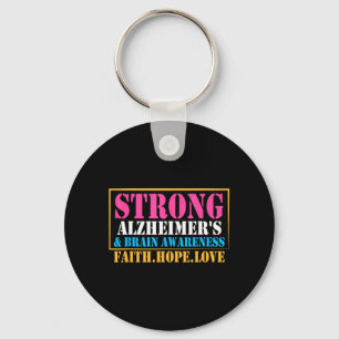 Alzheimers and Brain Awareness Month Faith Hope Keychain