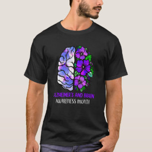 Alzheimer's And Brain Awareness Month Floral Aware T-Shirt