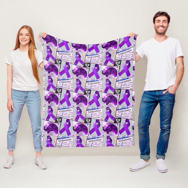 Alzheimer's Awareness Collage Fleece Blanket (In Situ)