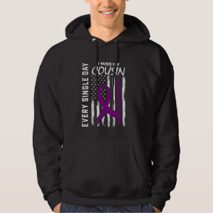 Alzheimers Awareness Cousin American Flag 4th of J Hoodie