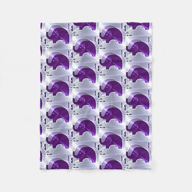 Alzheimer's Awareness Elephants Fleece Blanket (Front)