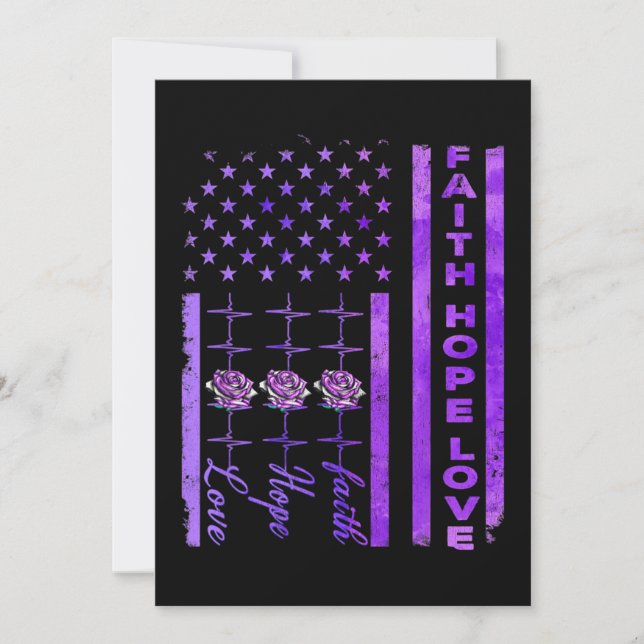 Alzheimers Awareness Faith Hope Love Purple Invitation (Front)