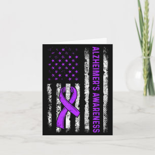 Alzheimer's awareness fight american usa flag card