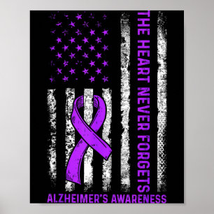 Alzheimer's awareness fight american usa flag poster