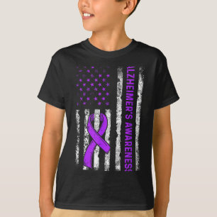 Alzheimer's awareness fight american usa flag T-Shirt
