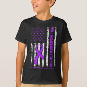 Alzheimer's awareness fight american usa flag T-Shirt