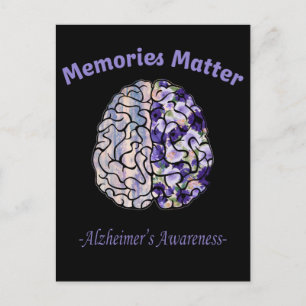 Alzheimers Awareness Flower colourful brain Postcard