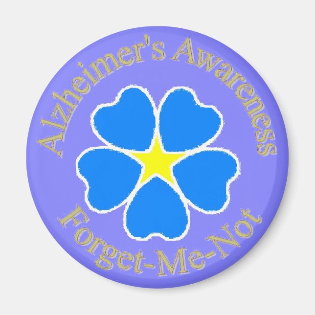 Alzheimer's Awareness forget me not Magnet (Front)