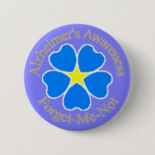 Alzheimer's Awareness Forget me not Ylw 2 Inch Round Button