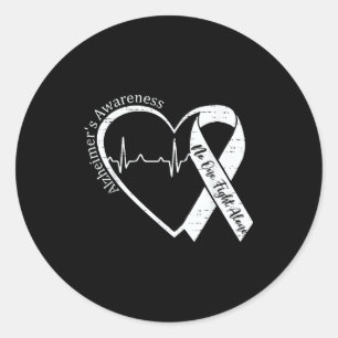 Alzheimer's awareness heart ribbon purple dementia classic round sticker