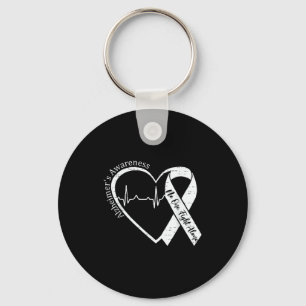 Alzheimer's awareness heart ribbon purple dementia keychain