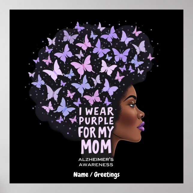 Alzheimer's Awareness – I Wear Purple for My Mom  Poster (Front)