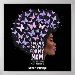 Alzheimer's Awareness – I Wear Purple for My Mom Poster