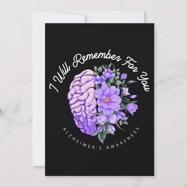 Alzheimer's Awareness I Will Remember For You Invitation (Front)