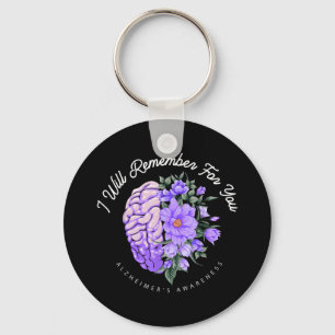 Alzheimer's Awareness I Will Remember For You Keychain