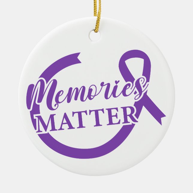 Alzheimer's Awareness Memories Matter Ceramic Ornament (Front)