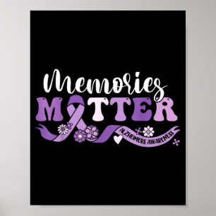 Alzheimer's awareness memories we wear purple end poster