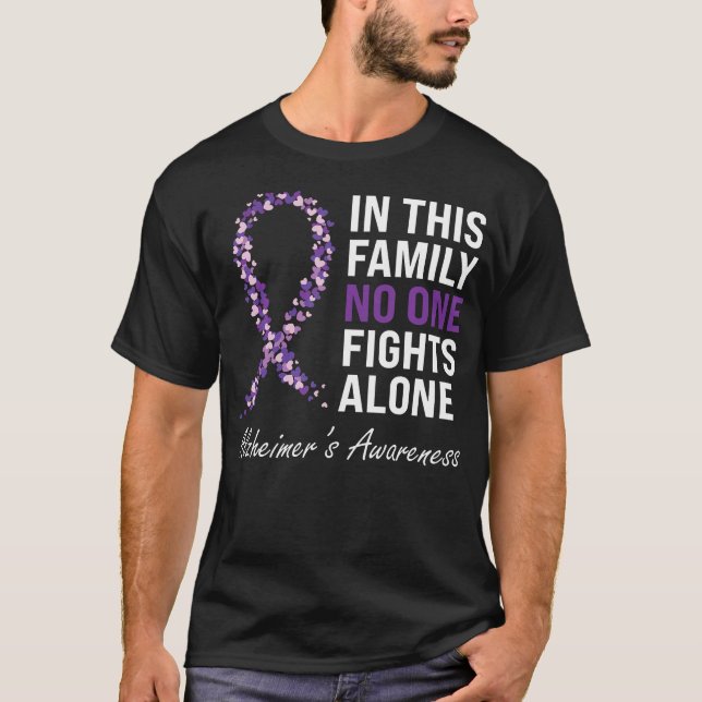 Alzheimer'S Awareness Purple Ribbon Dementia Mom D T-Shirt (Front)