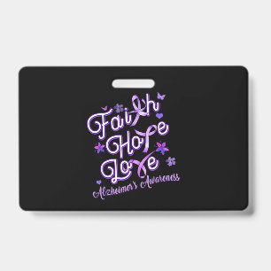 Alzheimer's Awareness Purple Ribbon Products Faith Badge