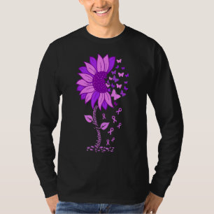 Alzheimer's Awareness Purple Ribbon Sunflower Grap T-Shirt