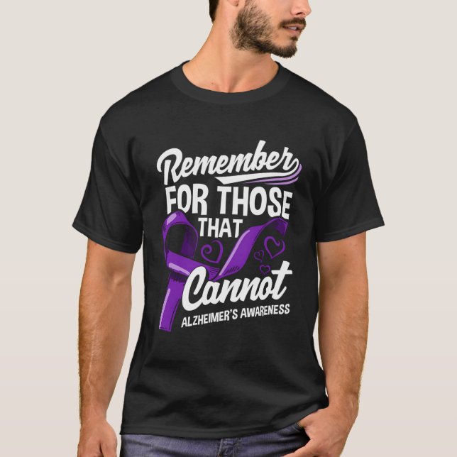 Alzheimers Awareness Purple Ribbon Supporter Alzhe T-Shirt (Front)