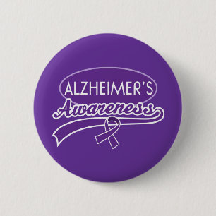 Alzheimer's Awareness Ribbon 2 Inch Round Button