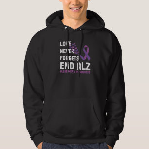 Alzheimer's Awareness Ribbon Purple Butterflies Hoodie