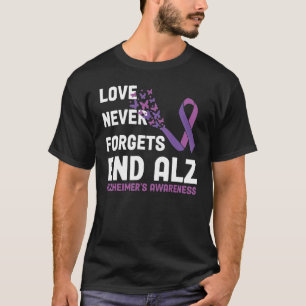 Alzheimer's Awareness Ribbon Purple Butterflies T-Shirt