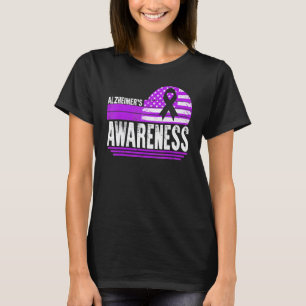 Alzheimer's Awareness Ribbon  Support Dementia War T-Shirt