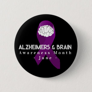 Alzheimer's & brain Awareness Month June 2 Inch Round Button