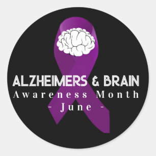 Alzheimer's & brain Awareness Month June  Classic Round Sticker
