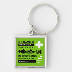  Alzheimer's Dementia Alert Keychain