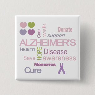Alzheimer's Disease Awareness 2 Inch Square Button