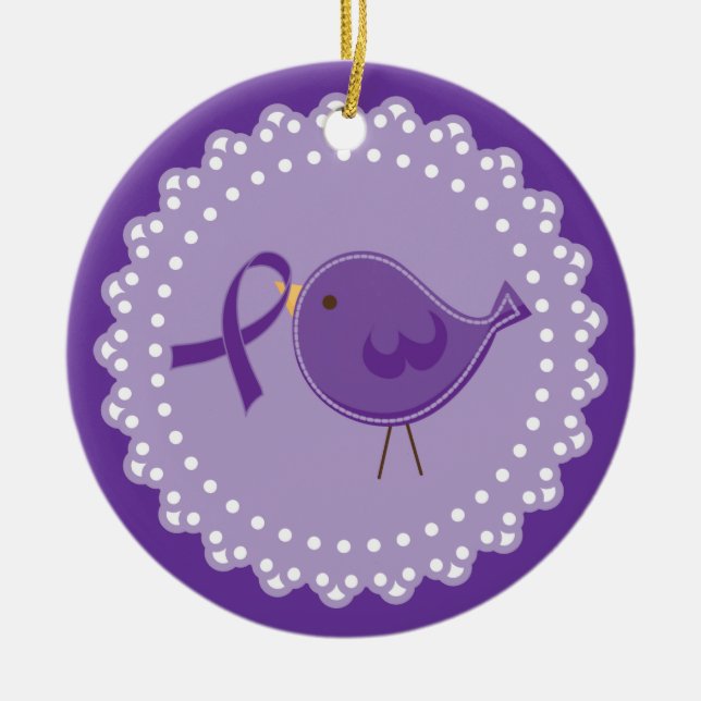 Alzheimers Disease Awareness bird Ornament (Front)