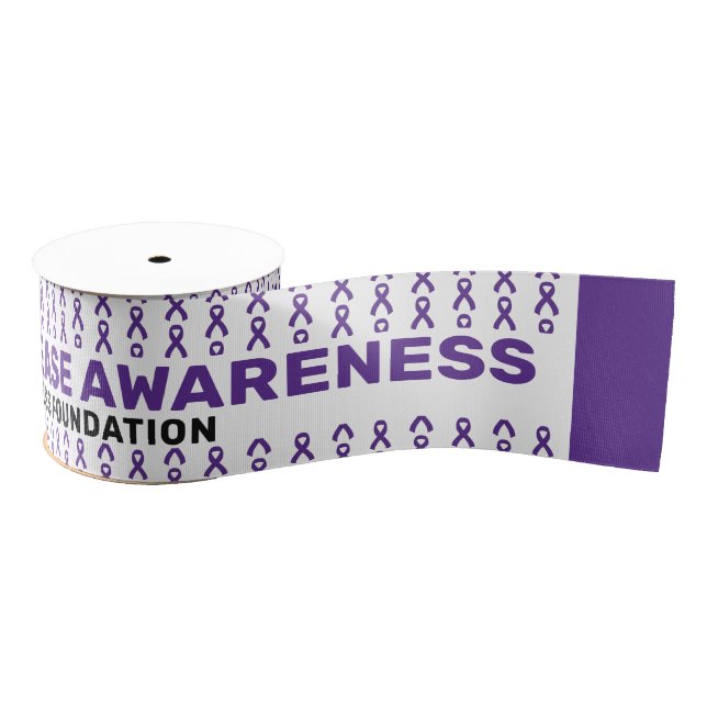 Alzheimer's Disease Awareness Pattern Ribbon Grosgrain Ribbon (Spool)