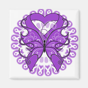 Alzheimers Disease Butterfly Circle of Ribbons Magnet