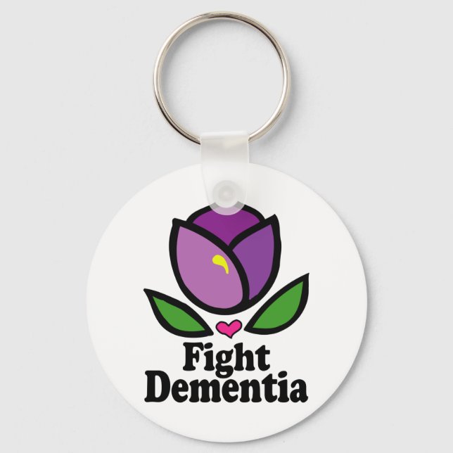 Alzheimer's Disease Fight Dementia Keychain (Front)
