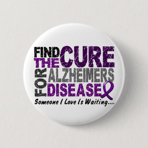 ALZHEIMERS DISEASE Find The Cure 1 2 Inch Round Button