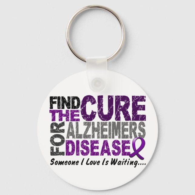 ALZHEIMERS DISEASE Find The Cure 1 Keychain (Front)