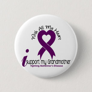 Alzheimers Disease I Support My Grandmother 2 Inch Round Button
