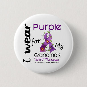 Alzheimers Disease I Wear Purple For My Grandma 43 2 Inch Round Button