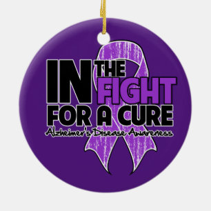Alzheimers Disease In The Fight For a Cure Ceramic Ornament