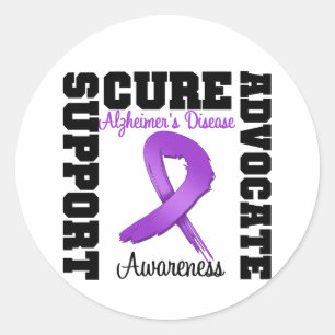 Alzheimer's Disease Support Advocate Cure Classic Round Sticker