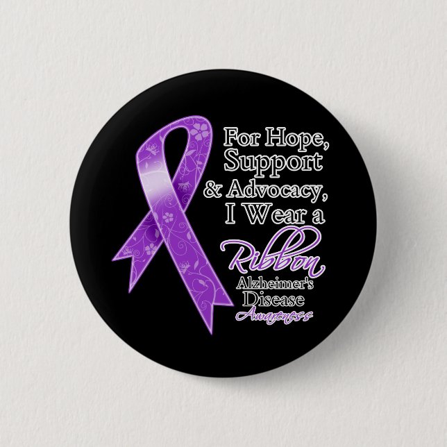 Alzheimer's Disease Support Hope Awareness 2 Inch Round Button (Front)
