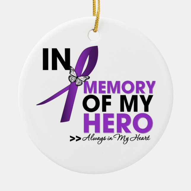 Alzheimers Disease Tribute In Memory of My Hero Ceramic Ornament (Front)