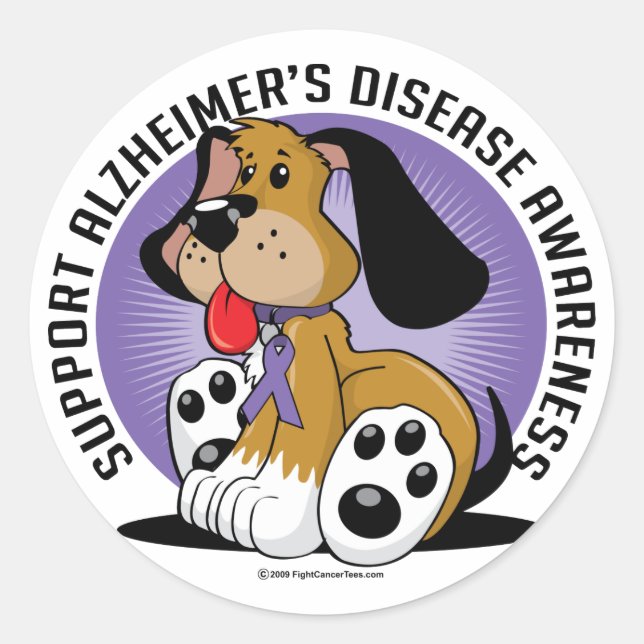 Alzheimers Dog Classic Round Sticker (Front)