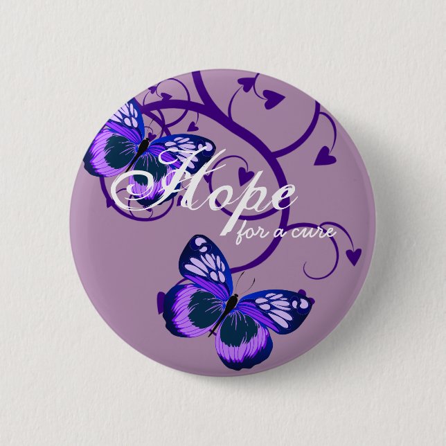 Alzheimer's Hope for Cure 2 Inch Round Button (Front)
