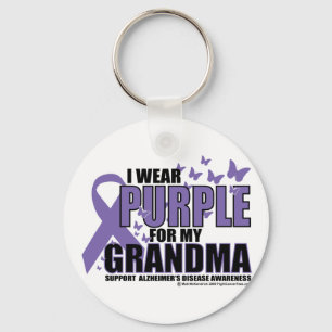 Alzheimers Purple For GRANDMA Keychain