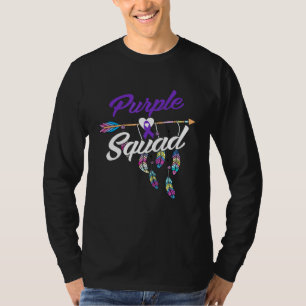 Alzheimers Purple Squad Warrior Men Women T-Shirt