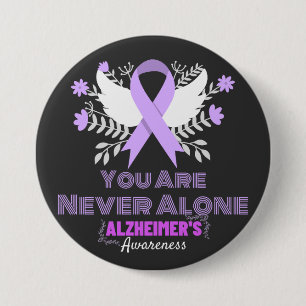 Alzheimer's Ribbon Fight Dementia Awareness 3 Inch Round Button